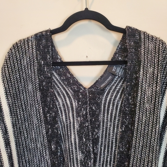 Nina Leonard black stripe Sleeveless cardigan sweater - Picture 9 of 9